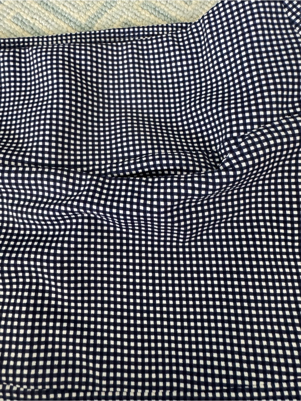 IBKUL Navy and White Microdot Flounced Skirt - Picture 5 of 7